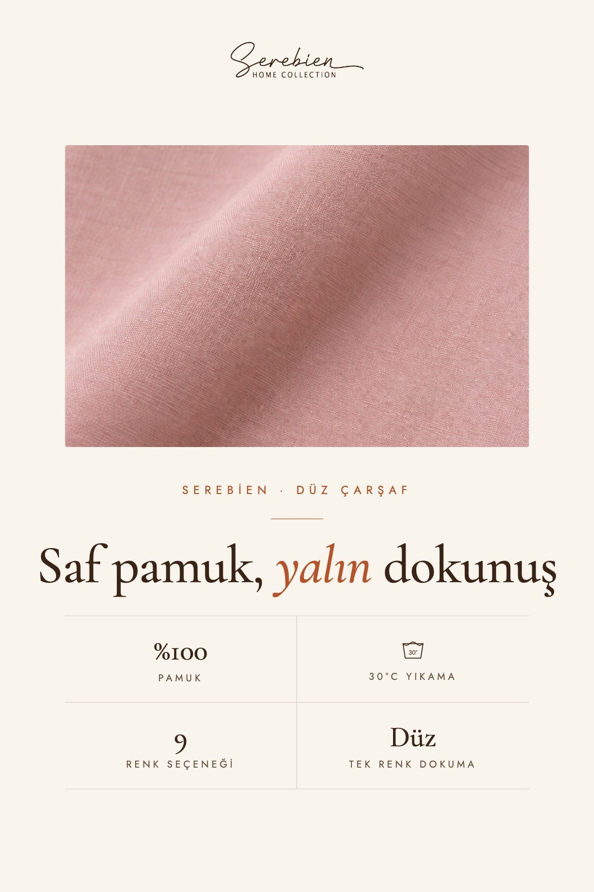 Düz çarşaf kumaş ve bakım bilgisi
